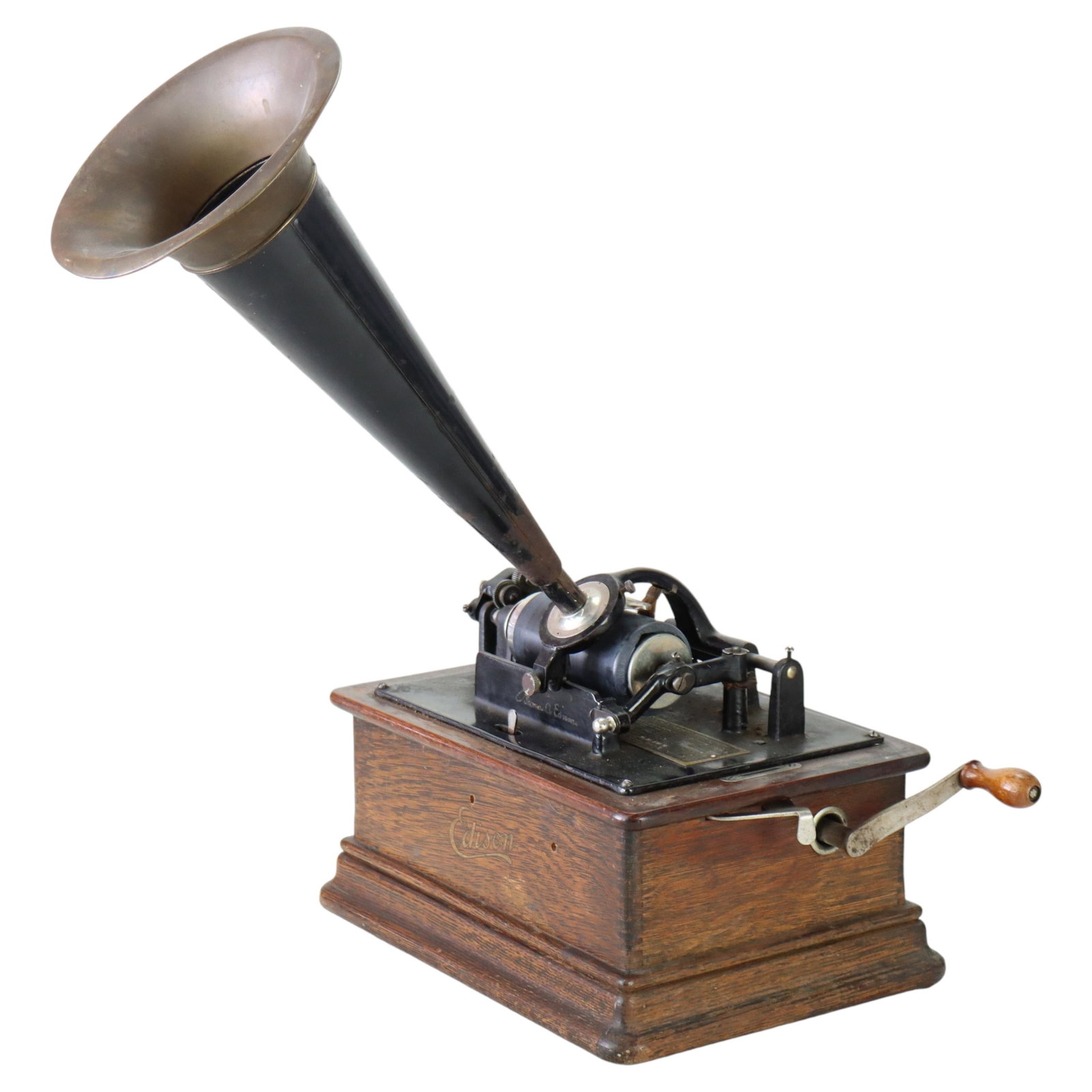 Edison Standard Oak Cylinder Phonograph Circa 1905 With Metal Horn (1 of 11)