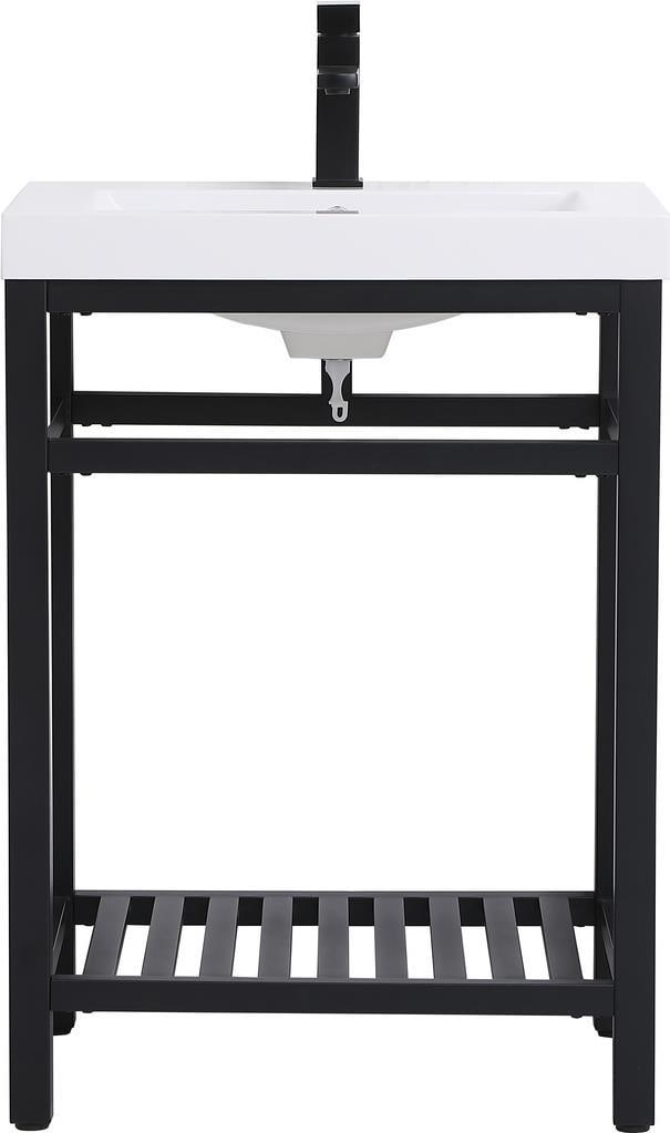 24 Inch Black Brass Iron Bathroom Vanity Modern Design (1 of 1)
