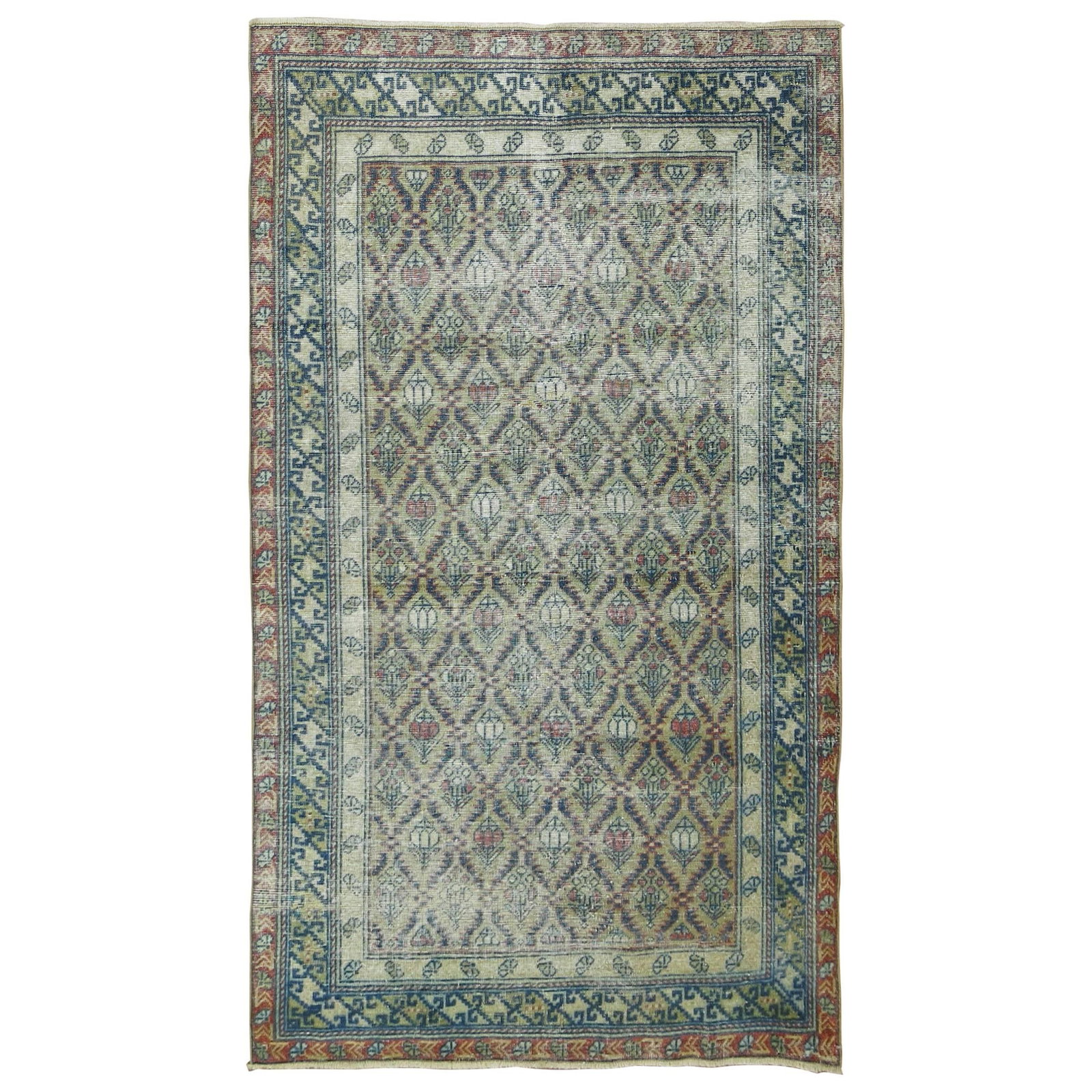 Antique 1920s Caucasian Hand-Knotted Tribal Rug 31 x 55 (1 of 7)