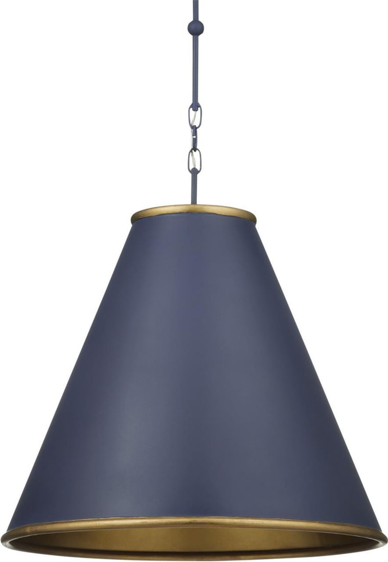 Currey Hiroshi Pendant Light Adjustable Contemporary Design Gold and Blue (1 of 7)