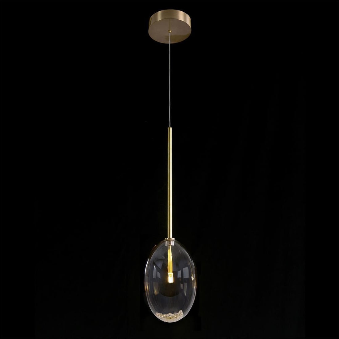 John-Richard Adjustable Brass Droplight with Amber Glass Charm (1 of 1)