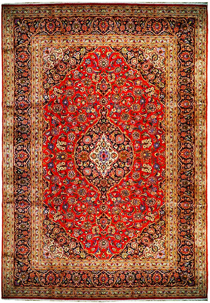 9.9' x 13' Handcrafted Persian Kashan Rug Red Wool Premium Quality (1 of 6)
