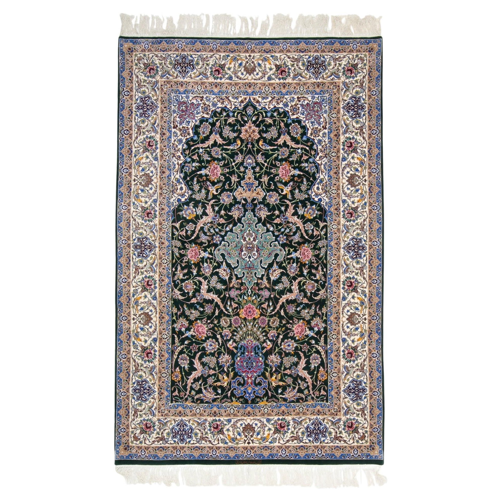 Zabihi Collection Mid-20th Century Persian Isfahan Prayer Rug 63 x 101 in (1 of 12)