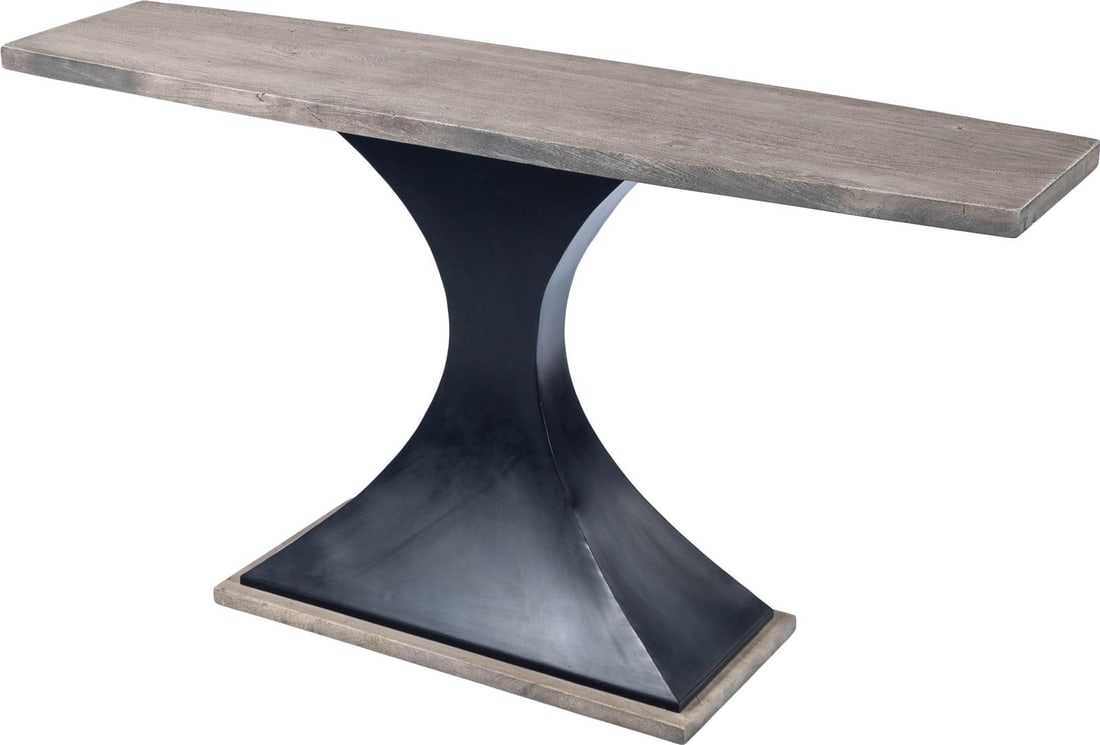 Butler Lidiya Modern Console Table with Acacia Brass Iron Finish: Butler Lidiya Modern Console Table with Acacia Brass Iron Finish Introduce a touch of modern elegance to your home with the Lidiya Gray Console Table. This stunning piece, crafted by Butler Specialty 