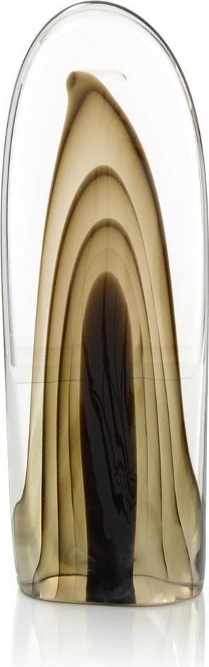 John-Richard Hand-Blown Rippled Brown Glass Sculpture 15.75H (1 of 1)