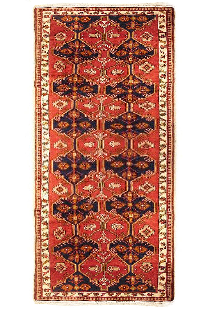 Handcrafted 4'4" x 10'5" Salmon Orange Persian Runner Rug Tabriz Design (1 of 6)