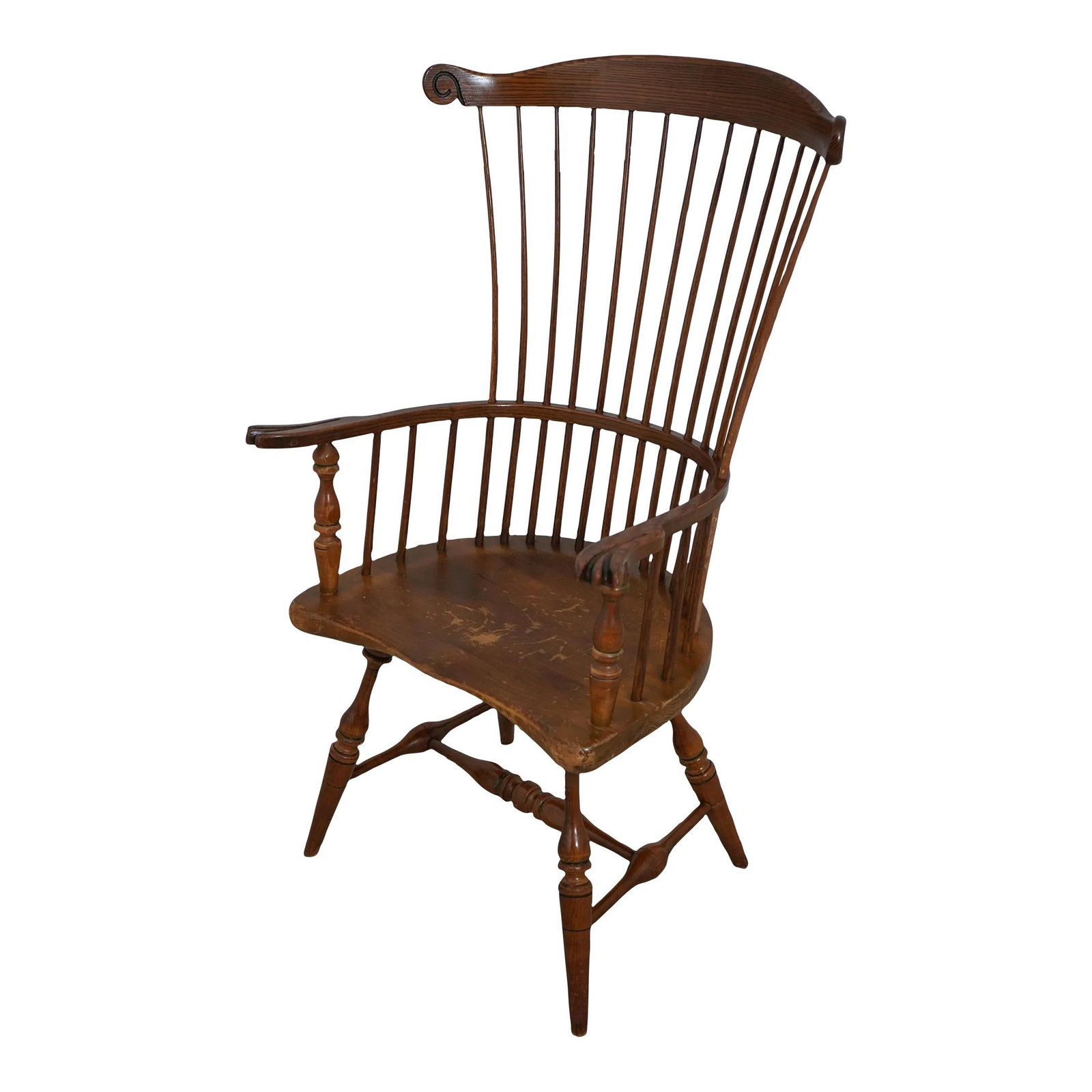 Frederick Duckloe High Back Windsor Armchair Oak Maple Vintage 40 Years Old: Frederick Duckloe High Back Windsor Armchair Oak Maple Vintage 40 Years Old This Frederick Duckloe High Back Windsor Armchair showcases exceptional craftsmanship and a timeless design. With an age of 