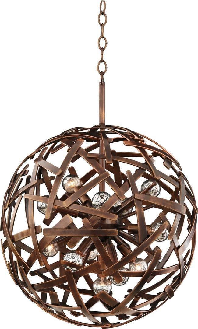 Kalco Ambassador Industrial Copper Pendant Light 26H Dimmable: Kalco Ambassador Industrial Copper Pendant Light 26H Dimmable Enhance your interior space with this stunning Industrial Copper Accent pendant light, designed to bring a touch of vintage charm to any s