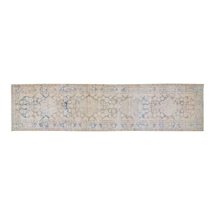Handmade Turkish Wool Runner Rug 3'6" x 15'8" Traditional Design: Handmade Turkish Wool Runner Rug 3'6" x 15'8" Traditional Design This vintage Turkish rug is hand-knotted from wool using traditional techniques, blending classic craftsmanship with a modern design se
