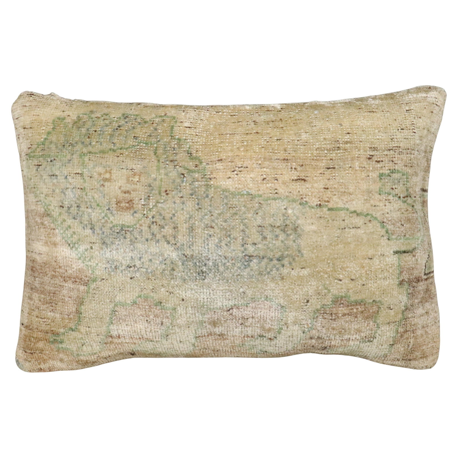 Zabihi Collection Large Turkish Lion Motif Floor Pillow 17 x 31: Zabihi Collection Large Turkish Lion Motif Floor Pillow 17 x 31 This exquisite floor size pillow showcases a stunning Turkish lion motif, crafted from an early 20th-century pictorial rug. The pillow f