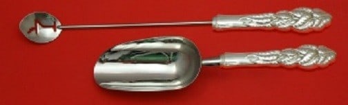 Tiffany and Co Ailanthus Sterling Silver 2pc Bar Serving Set: Tiffany and Co Ailanthus Sterling Silver 2pc Bar Serving Set This exquisite 2-piece bar serving set from Tiffany and Co. features the elegant Ailanthus pattern, crafted from high-quality sterling silv