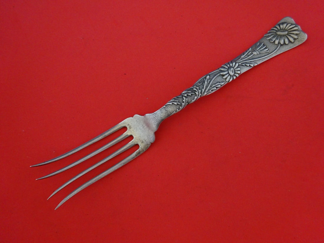 Tiffany & Co. Vine Sterling Silver Baked Potato Fork 7 inches Monogrammed (1 of 6)