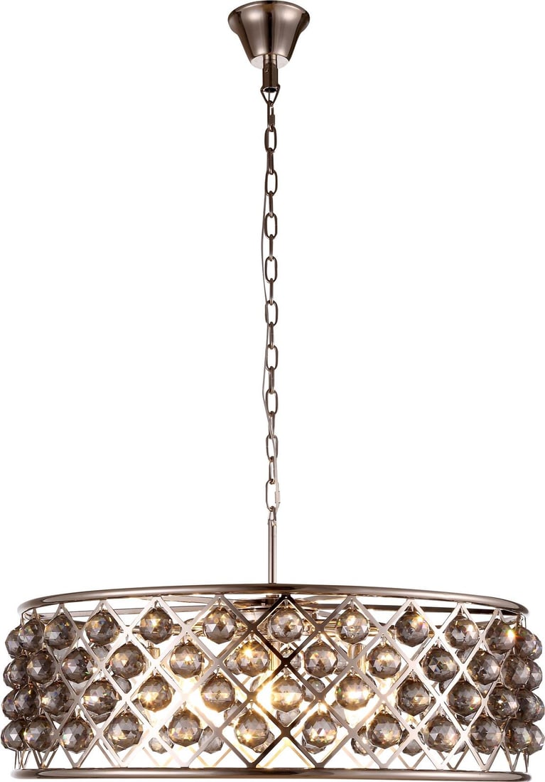Elegant Lighting Madison Crystal Pendant Chandelier 8 Bulb Mocha Finish: Elegant Lighting Madison Crystal Pendant Chandelier 8 Bulb Mocha Finish Illuminate your space with the Exquisite Madison Crystal Chandelier, a stunning blend of modern and traditional styles. This pen