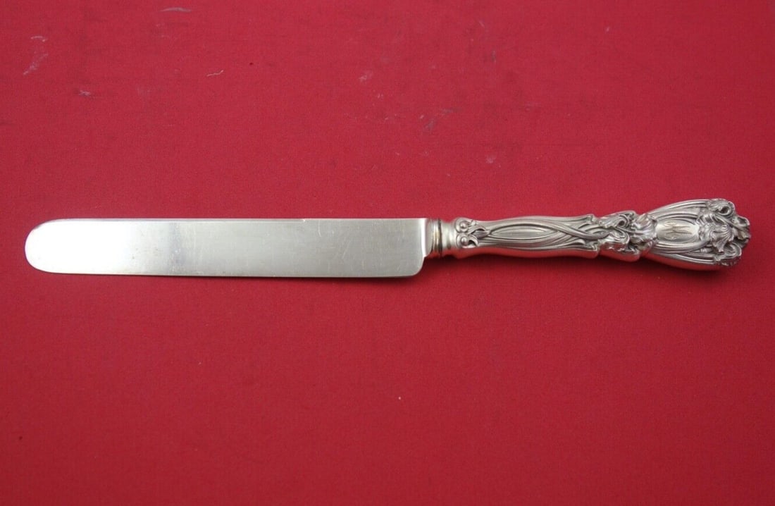 Durgin-Gorham Iris Sterling Silver Dinner Knife Blunt 10" Monogrammed (1 of 2)