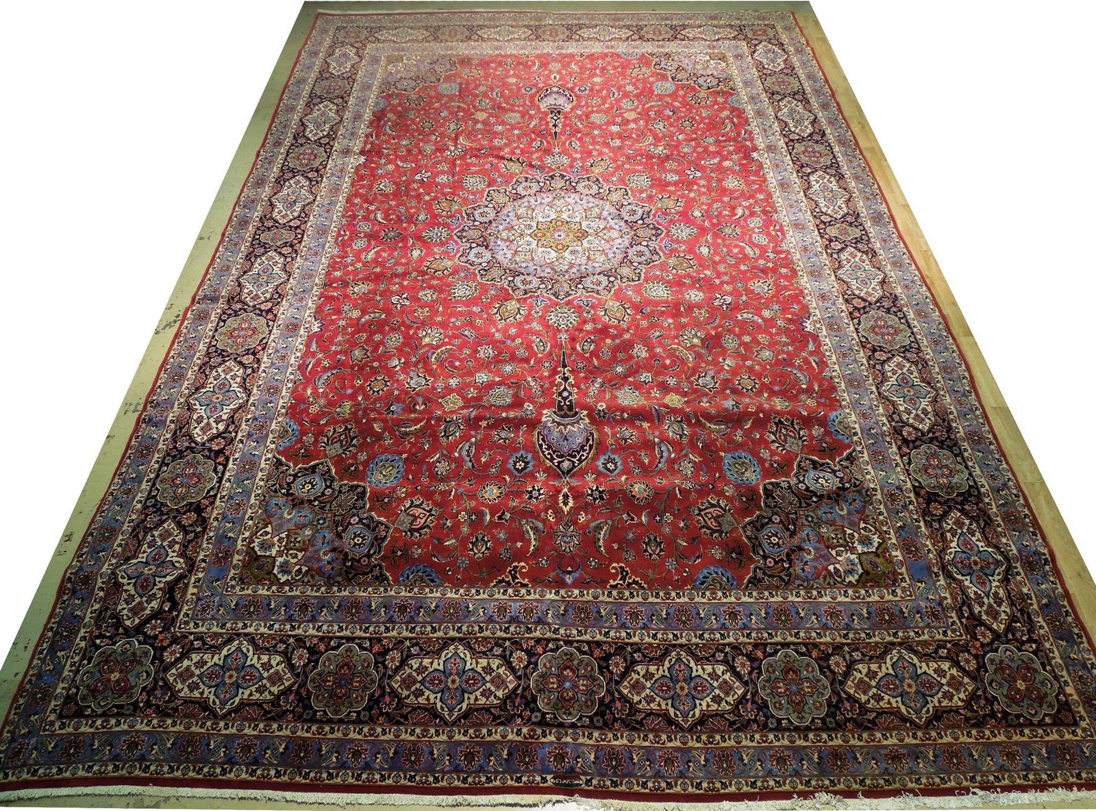 10'11 x 17' Handwoven Red Persian Tabriz Area Rug: 10'11 x 17' Handwoven Red Persian Tabriz Area Rug Free continental US Shipping Elevate your home decor with this stunning 10' 11" x 17' Persian Tabriz Rug, a masterpiece of fine craftsmanship. Handwov