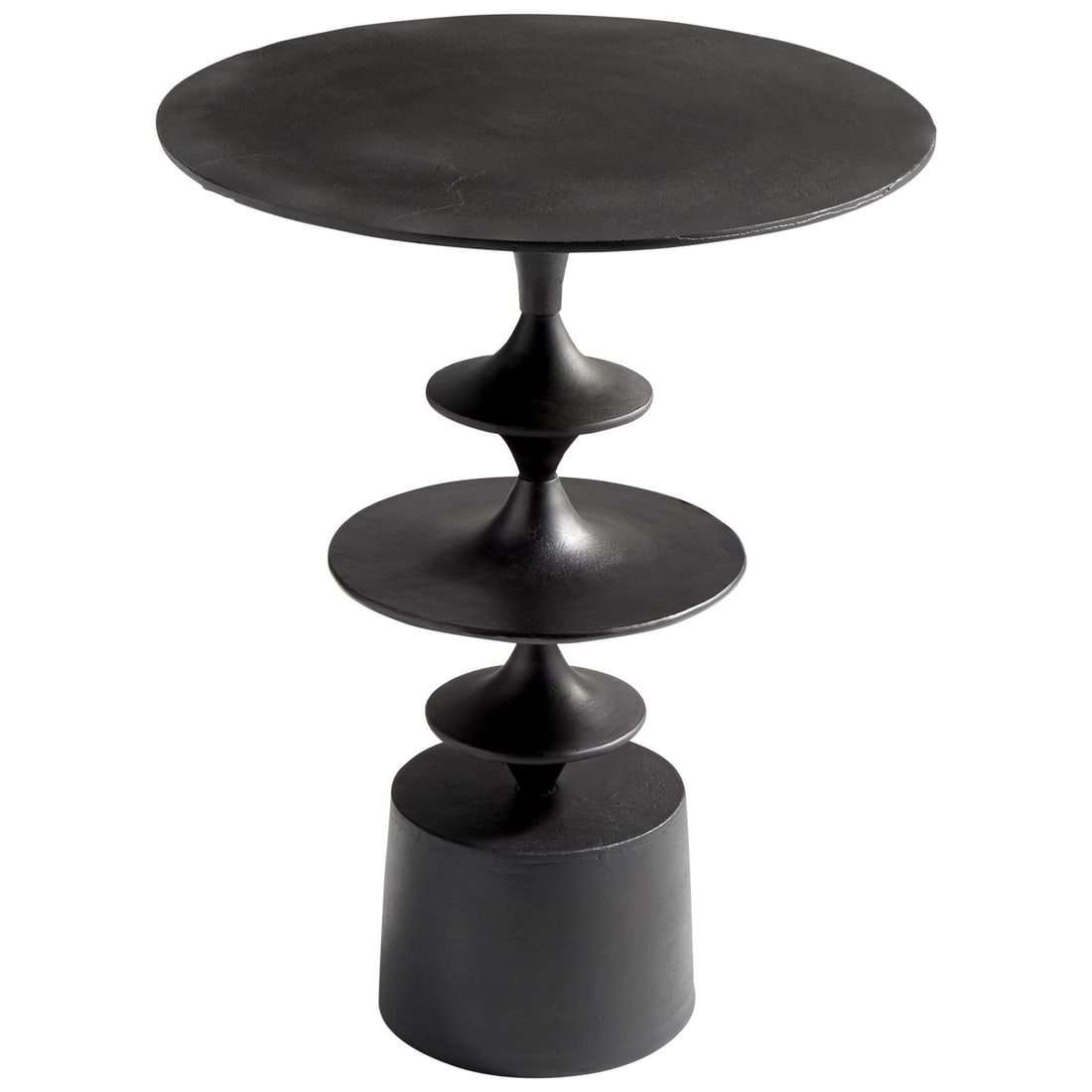 Cyan Eros Round Aluminum Patio Table in Bronze Finish: Cyan Eros Round Aluminum Patio Table in Bronze Finish Enhance your outdoor space with the Classic Bronze Eros Aluminum Patio Table. This stylish side table features a durable aluminum metal constructi