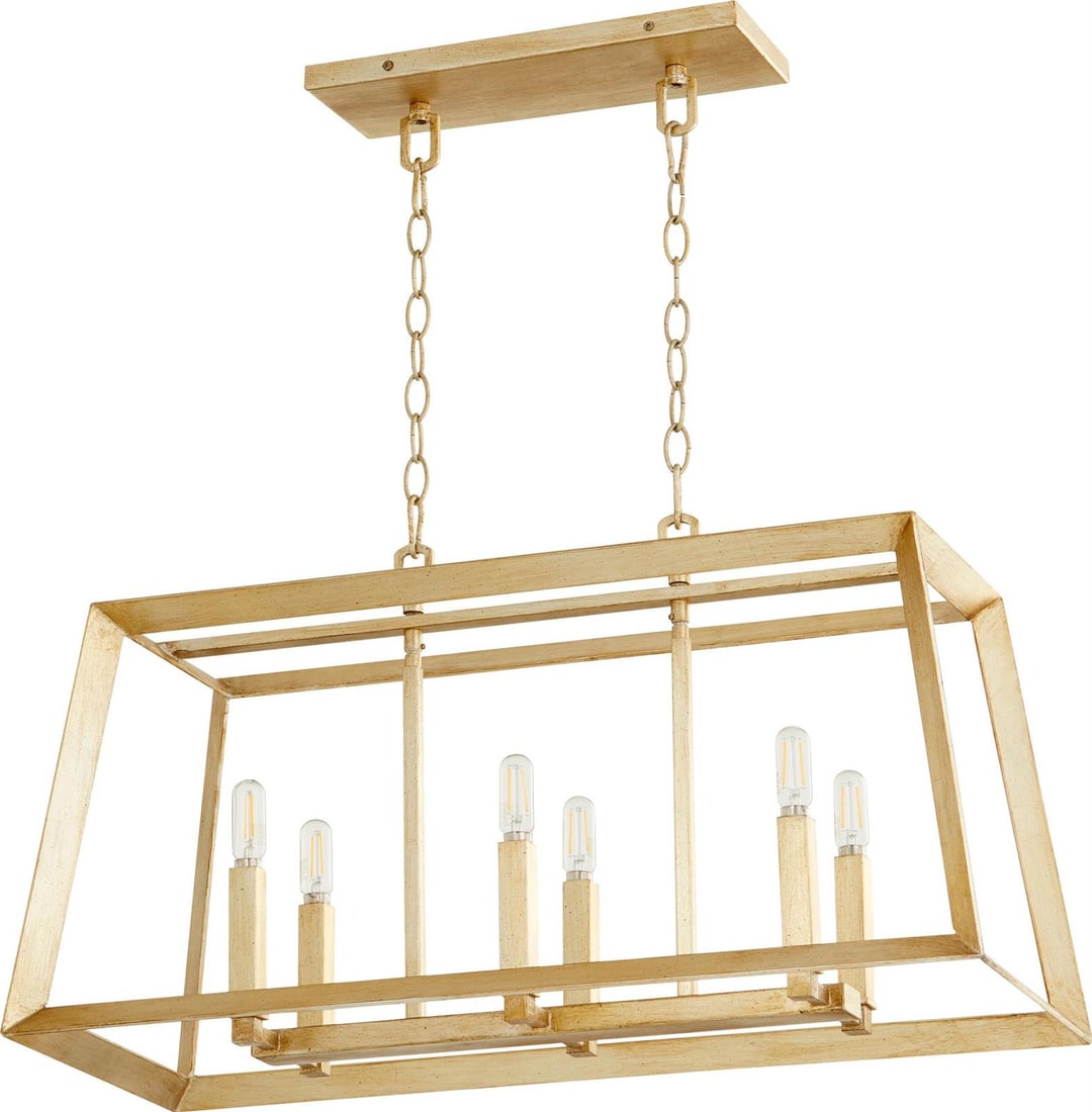 Cyan Hyperion 6-Light Island Chandelier Aged Silver Leaf (1 of 2)