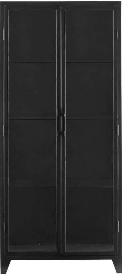 Cyan Hosta Black Clear Display Cabinet 80H 36.25L 16.25W: Cyan Hosta Black Clear Display Cabinet 80H 36.25L 16.25W Introducing the Elegant Black & Clear Display Cabinet from the Hosta Collection, a perfect blend of style and functionality. This striking cabi