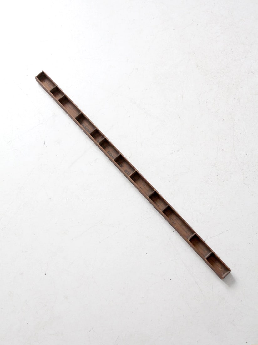 Rustic Vintage Yardstick Desk Organizer with Divided Compartments (1 of 11)