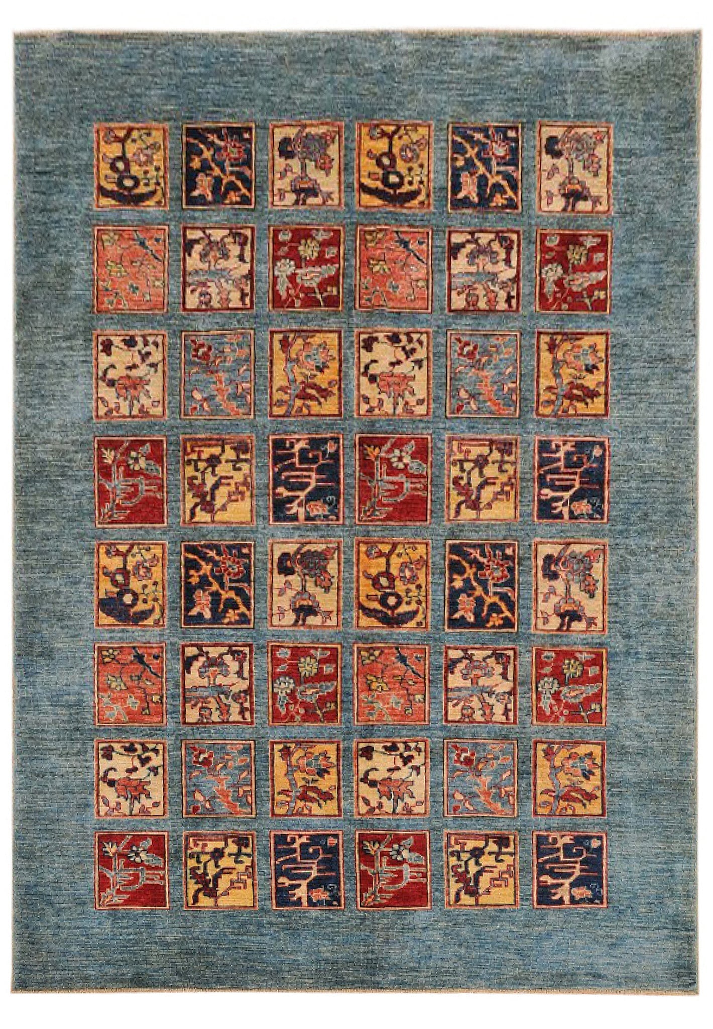 6 x 8 Handmade Afghan Kazak Wool Rug Vibrant Garden Tribal Pattern: 6 x 8 Handmade Afghan Kazak Wool Rug Vibrant Garden Tribal Pattern Free continental US Shipping This handmade Afghan Kazak rug features a colorful tribal garden pattern, showcasing the bold geometric 