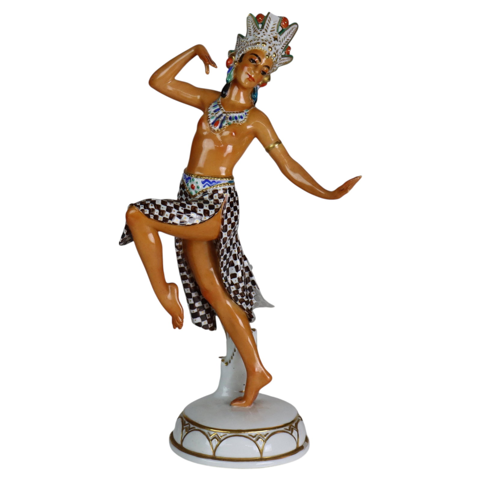 Art Deco Porcelain Balinese Dancer Figurine by Hutschenreuther c1920 (1 of 6)