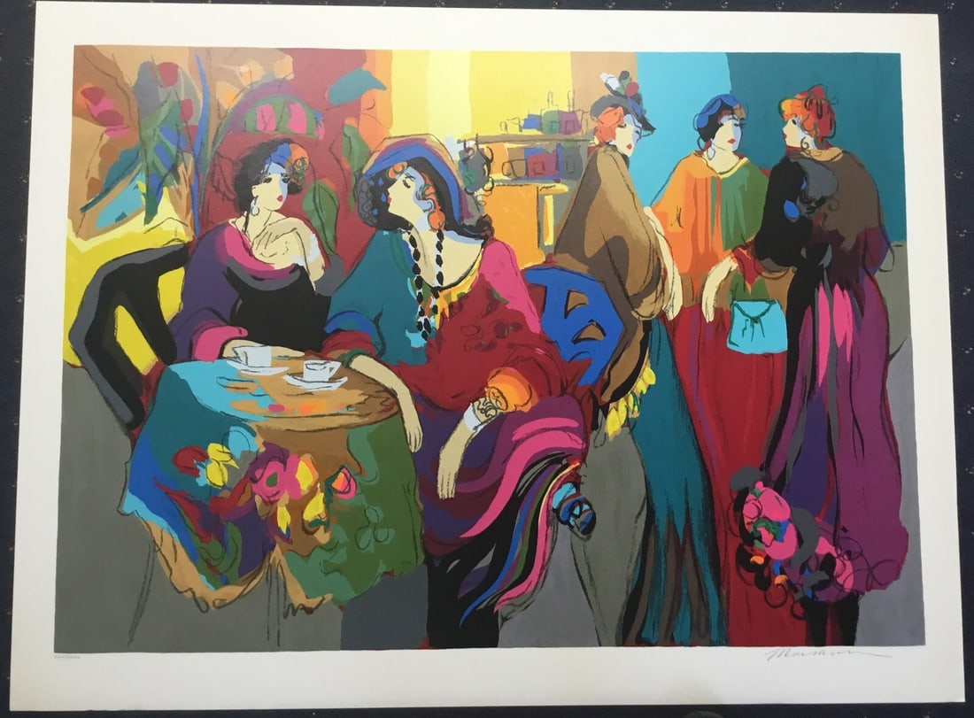 Isaac Maimon Cafe De Lion Limited Edition Signed Serigraph 38 x 50 (1 of 4)