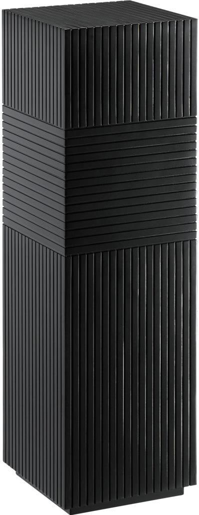 Currey Odense Black Tall Pedestal Modern Design Engineered Wood: Currey Odense Black Tall Pedestal Modern Design Engineered Wood Introducing the Modern Edge: Odense Black Tall Pedestal, a striking addition to any contemporary space. This pedestal, part of the Odens