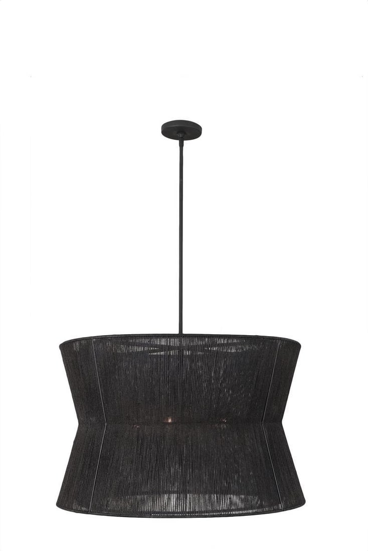 Kalco Madura Organic Modern Pendant Lamp Matte Black 28-In: Kalco Madura Organic Modern Pendant Lamp Matte Black 28-In Illuminate your space with this Elegant Organic Style Indoor Pendant Lamp, featuring a sophisticated design that blends modern aesthetics wit