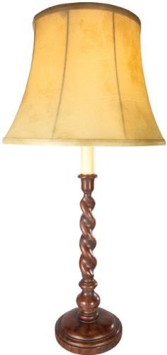 Hand-Cast Resin Table Lamp with Faux Leather Shade (1 of 1)
