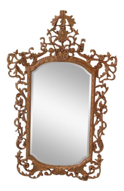 Theodore Alexander 1990s French Style Beveled Mirror Gold Finish: Theodore Alexander 1990s French Style Beveled Mirror Gold Finish This exquisite 1990s Theodore Alexander French Style Mirror features a beautifully beveled glass design and is expertly crafted with qu