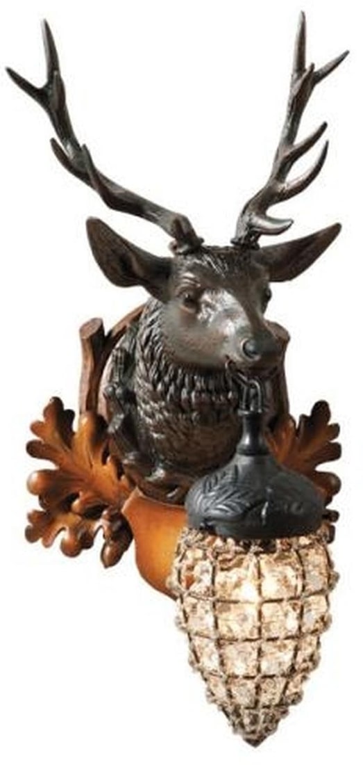 Chocolate Globe Wall Sconce Regal Stag Lodge Style: Chocolate Globe Wall Sconce Regal Stag Lodge Style This item is made at time of order. Please allow 42 to 70 days for production. Illuminate your space with this stunning Chocolate Globe Wall Sconce, 