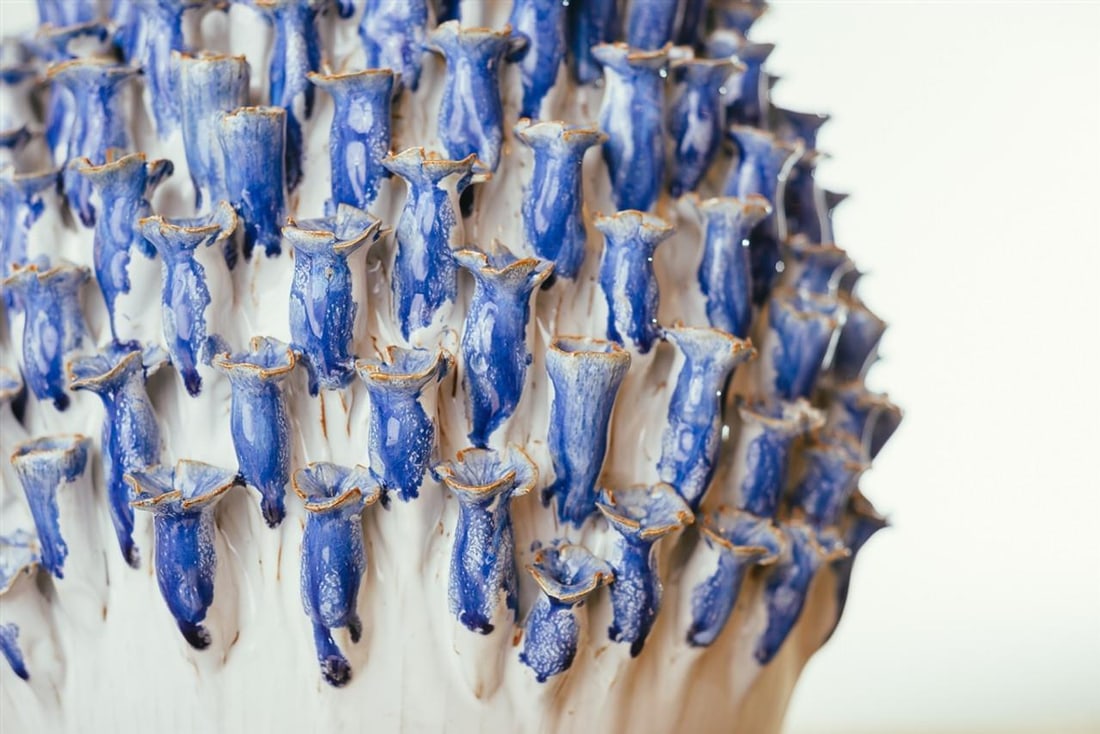 Handmade Coastal Blue Barnacle Lamp 33H 19.50W 19.50D (1 of 1)