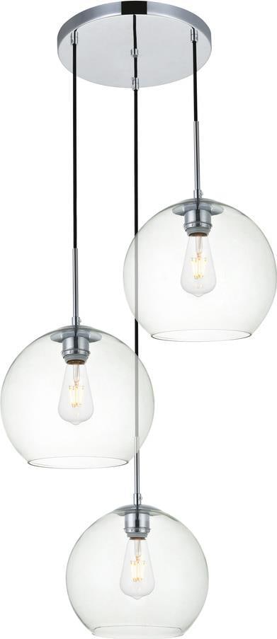 Baxter Transitional Chrome Pendant Light with Clear Glass Shades: Baxter Transitional Chrome Pendant Light with Clear Glass Shades Illuminate your space with the Baxter Chrome Pendant Light, featuring elegant clear glass shades that add a touch of sophistication. Th