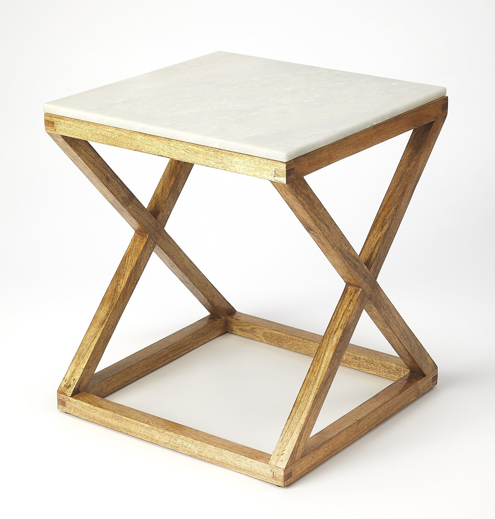Butler Braylon Modern Nightstand with White Marble Top: Butler Braylon Modern Nightstand with White Marble Top Enhance your space with this chic nightstand featuring a luxurious white marble top. Crafted from natural mango wood, this modern-style piece is 