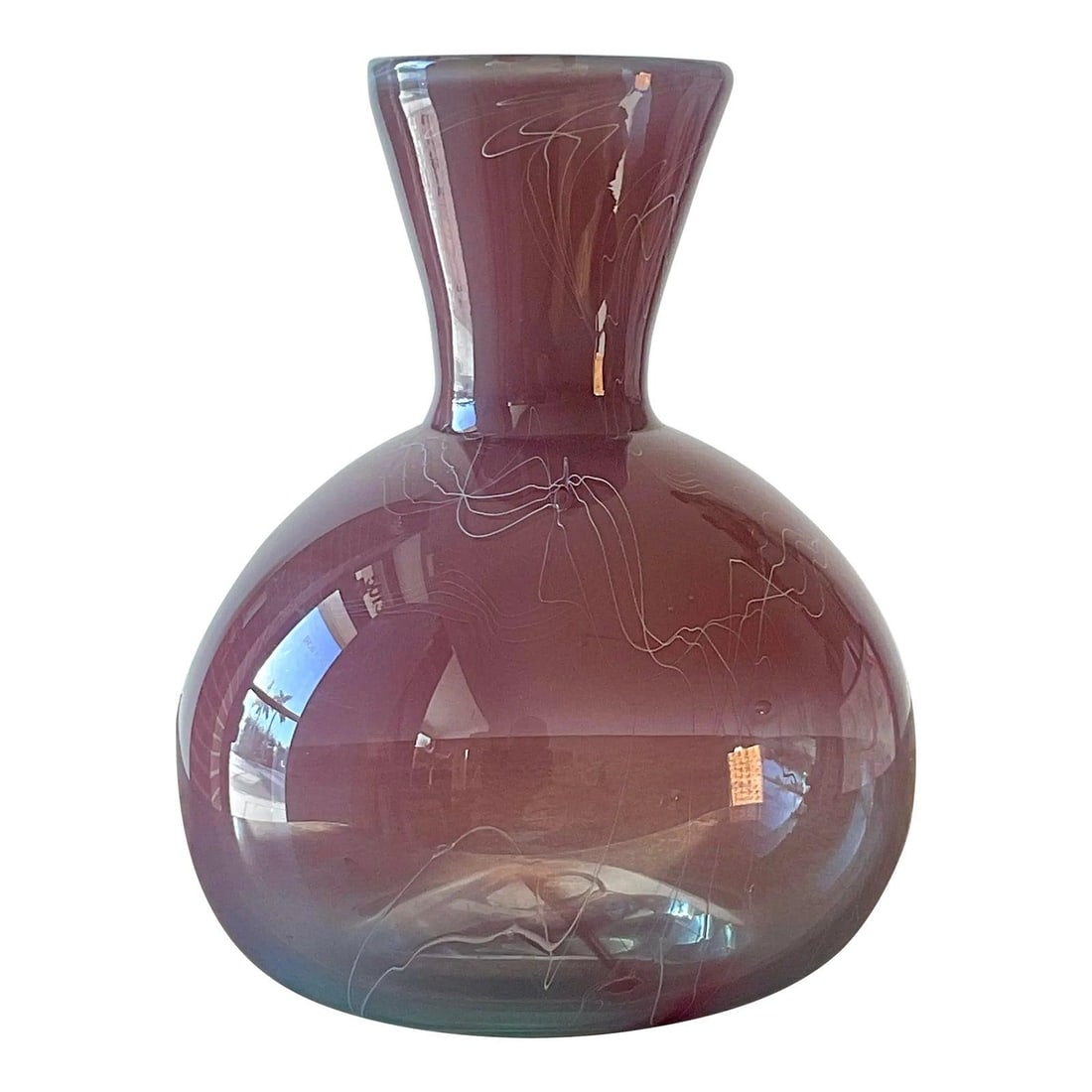 Rose Colored Fused Glass Decorative Vase with Bohemian Vintage Style 8.0 Height: Rose Colored Fused Glass Decorative Vase with Bohemian Vintage Style 8.0 Height This vintage boho fused glass vase features a striking rose color and intricate fused glasswork, combining vintage charm