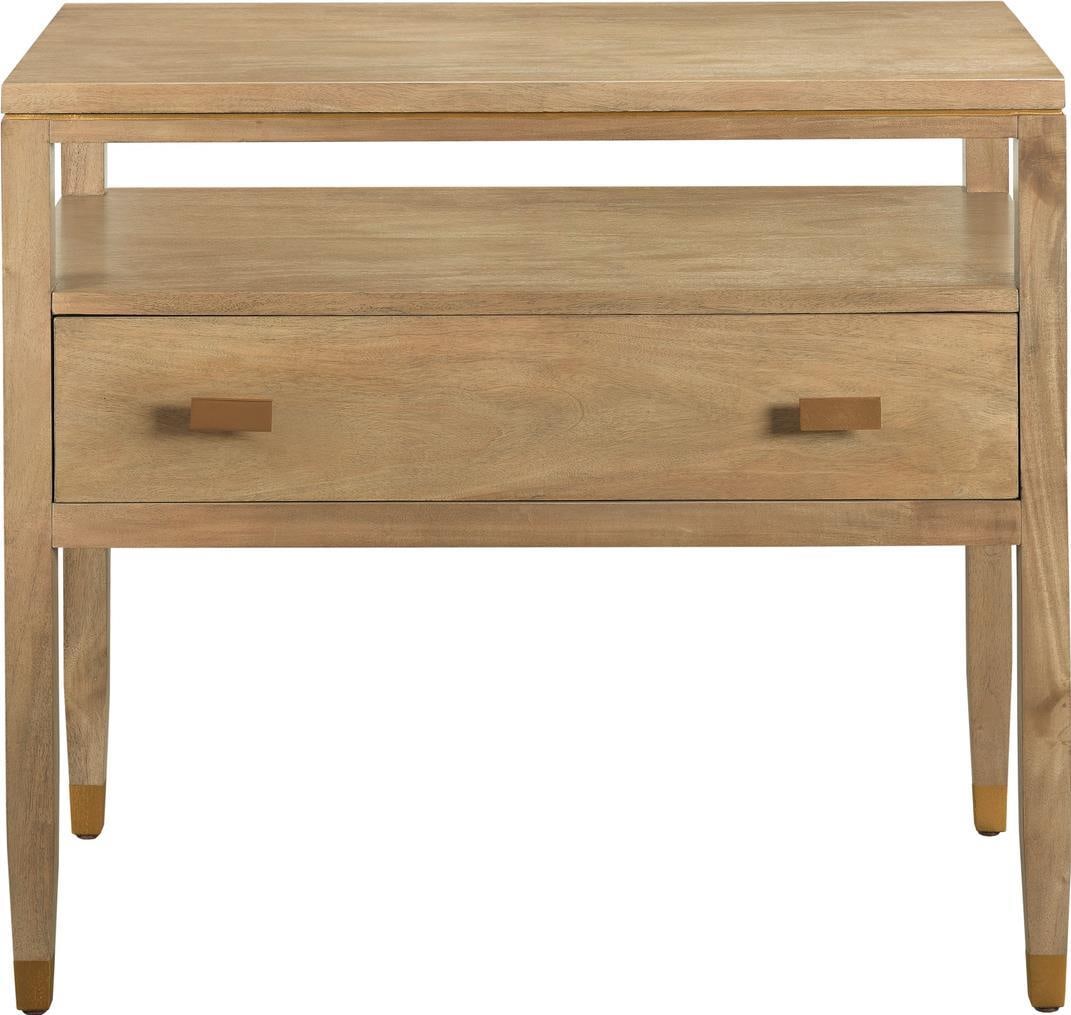 Port Eliot One Drawer Open Side Table Transitional Style Bleach Finish (1 of 1)