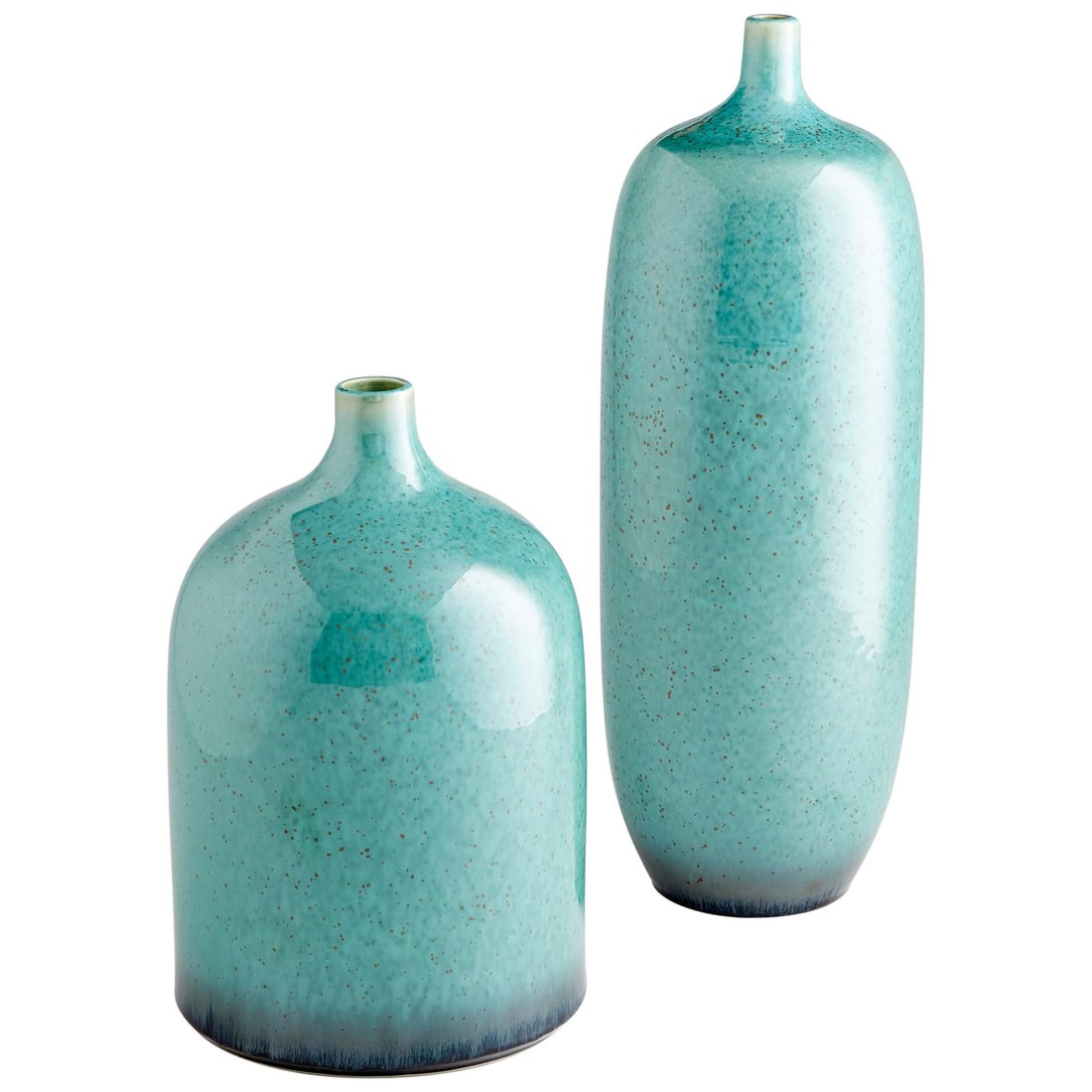 Cyan Transitional Turquoise Glazed Ceramic Vase 22H (1 of 6)