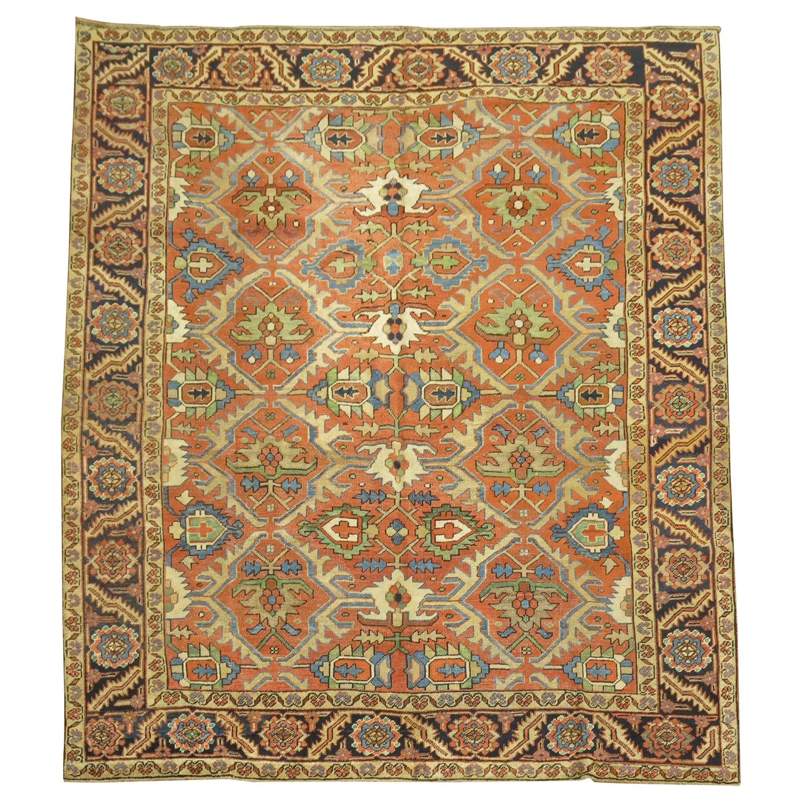 Early 20th Century Persian Heriz Karadja Serapi Wool Rug 8'3 x 9' Square (1 of 9)