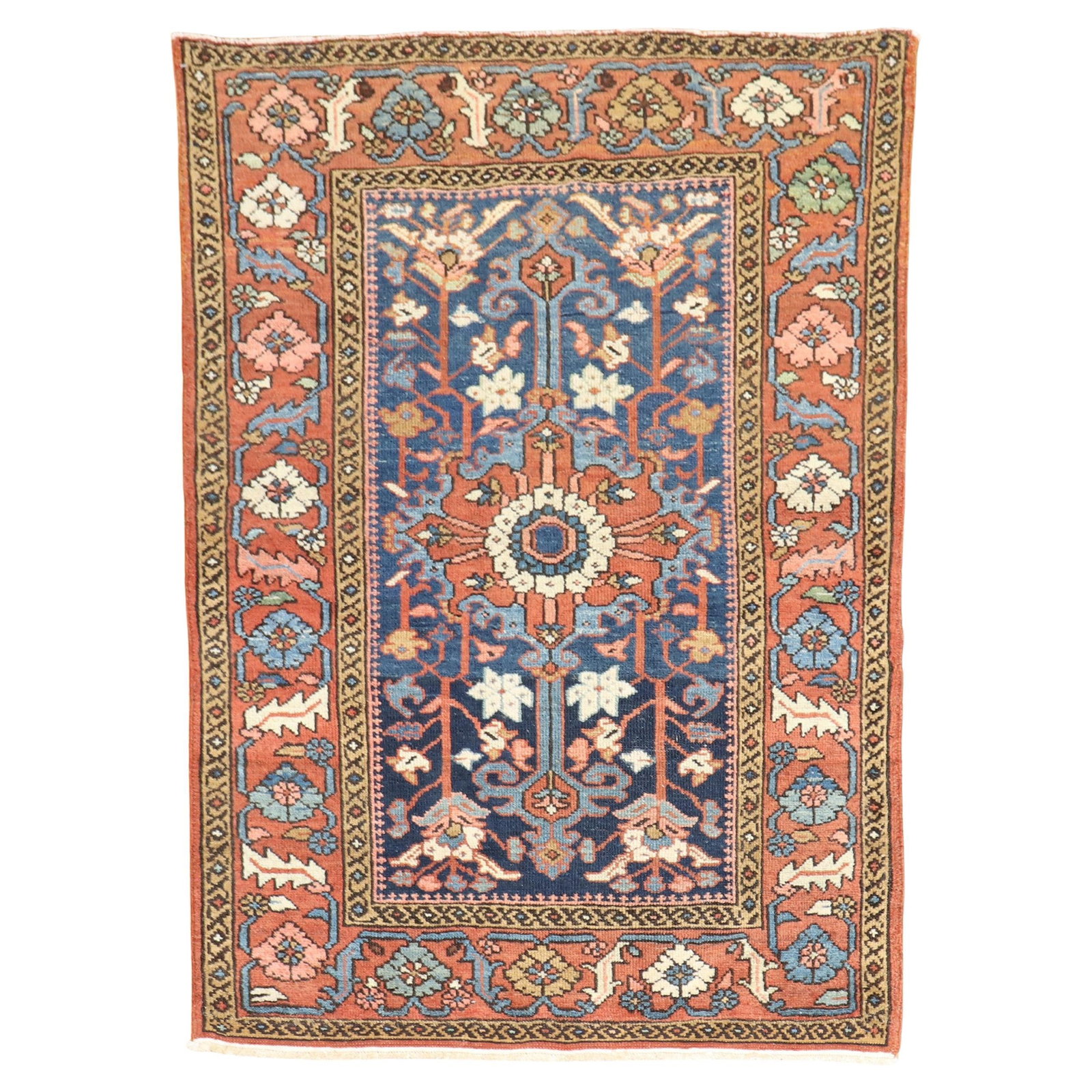 Zabihi Collection Antique Persian Heriz Bakshaish Rug 40 x 54 Wool Hand-Woven: Zabihi Collection Antique Persian Heriz Bakshaish Rug 40 x 54 Wool Hand-Woven Enhance your space with this exquisite Zabihi Collection Antique Persian Heriz Scatter Rug, a perfect blend of traditional