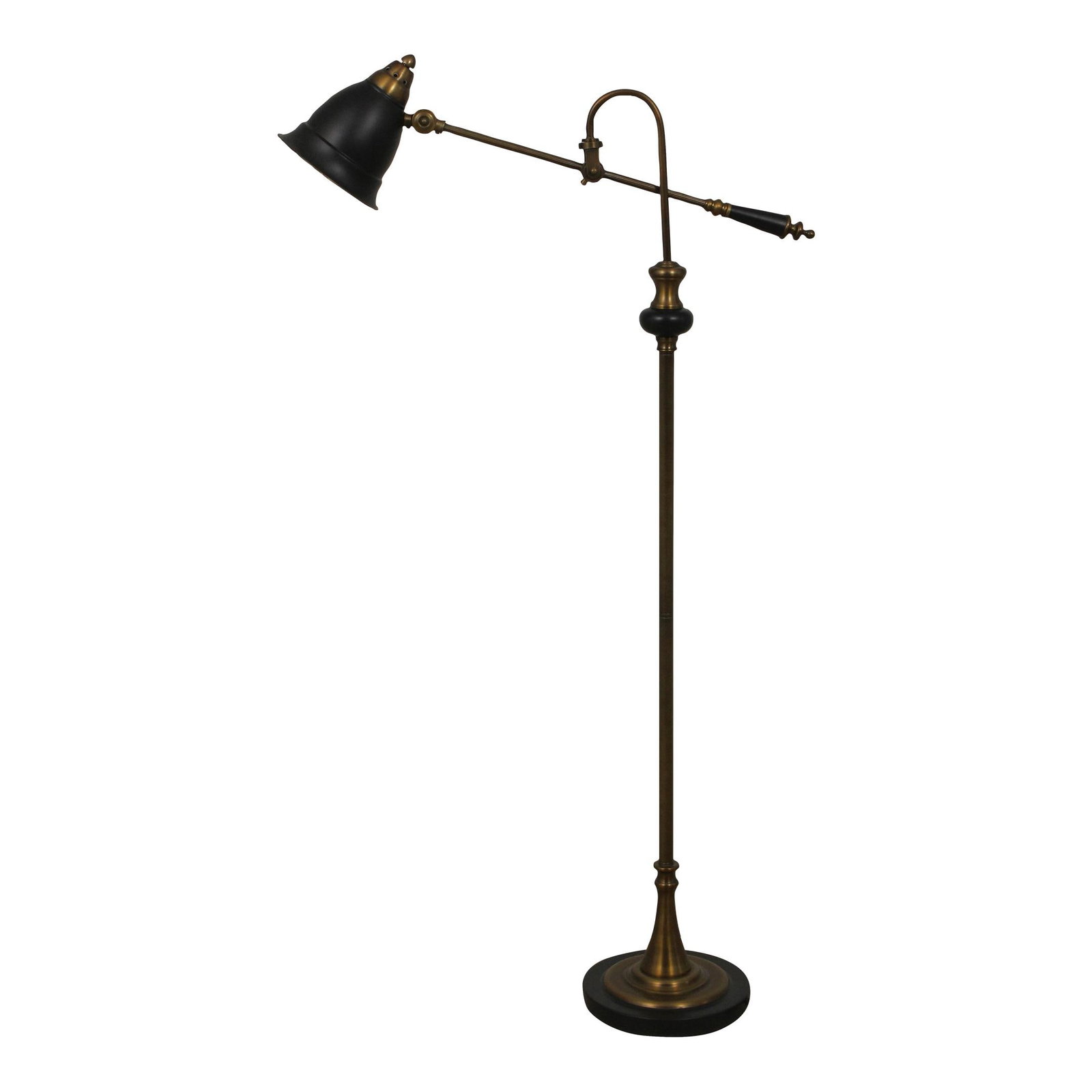 Elegant Brass Adjustable Arm Lamp Regency Design 56 Inches: Elegant Brass Adjustable Arm Lamp Regency Design 56 Inches Illuminate your space with this elegant Brass Adjustable Arm Lamp featuring a charming toleware shade. Designed with high-quality constructio