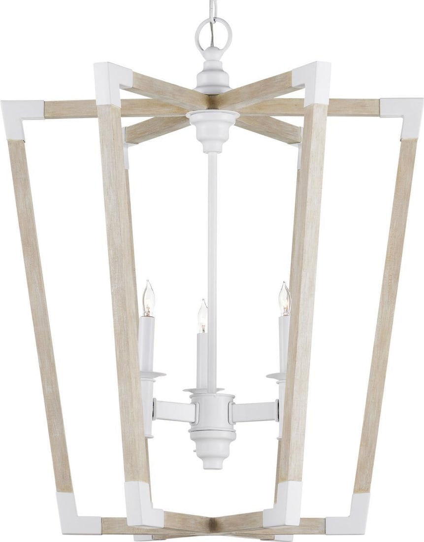 Currey Bastian Adjustable Sandstone Lantern 29H 3 Bulb Dimmable (1 of 3)