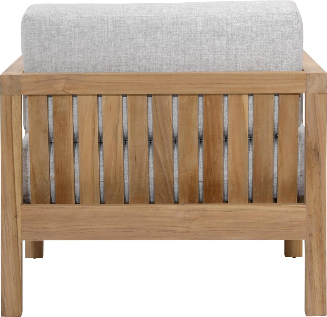 Boe Outdoor Patio Chair Light Gray Teak Wood Solution-Dyed Acrylic: Boe Outdoor Patio Chair Light Gray Teak Wood Solution-Dyed Acrylic Enhance your outdoor space with the Boe Outdoor Chair, designed for relaxation in your patio or garden. This stylish chair features a