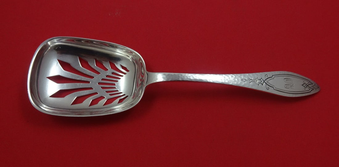 Towle Merrimack Sterling Silver Ice Spoon 7 3/4 Inch Monogrammed: Towle Merrimack Sterling Silver Ice Spoon 7 3/4 Inch Monogrammed This exquisite Merrimack ice spoon by Towle is a classic serving piece crafted from high-quality sterling silver. With a length of 7 3/