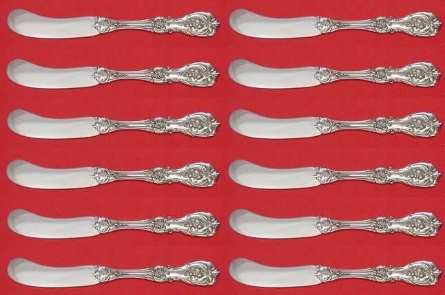 Reed & Barton Francis I Sterling Silver Butter Spreaders Set of 12 (1 of 4)
