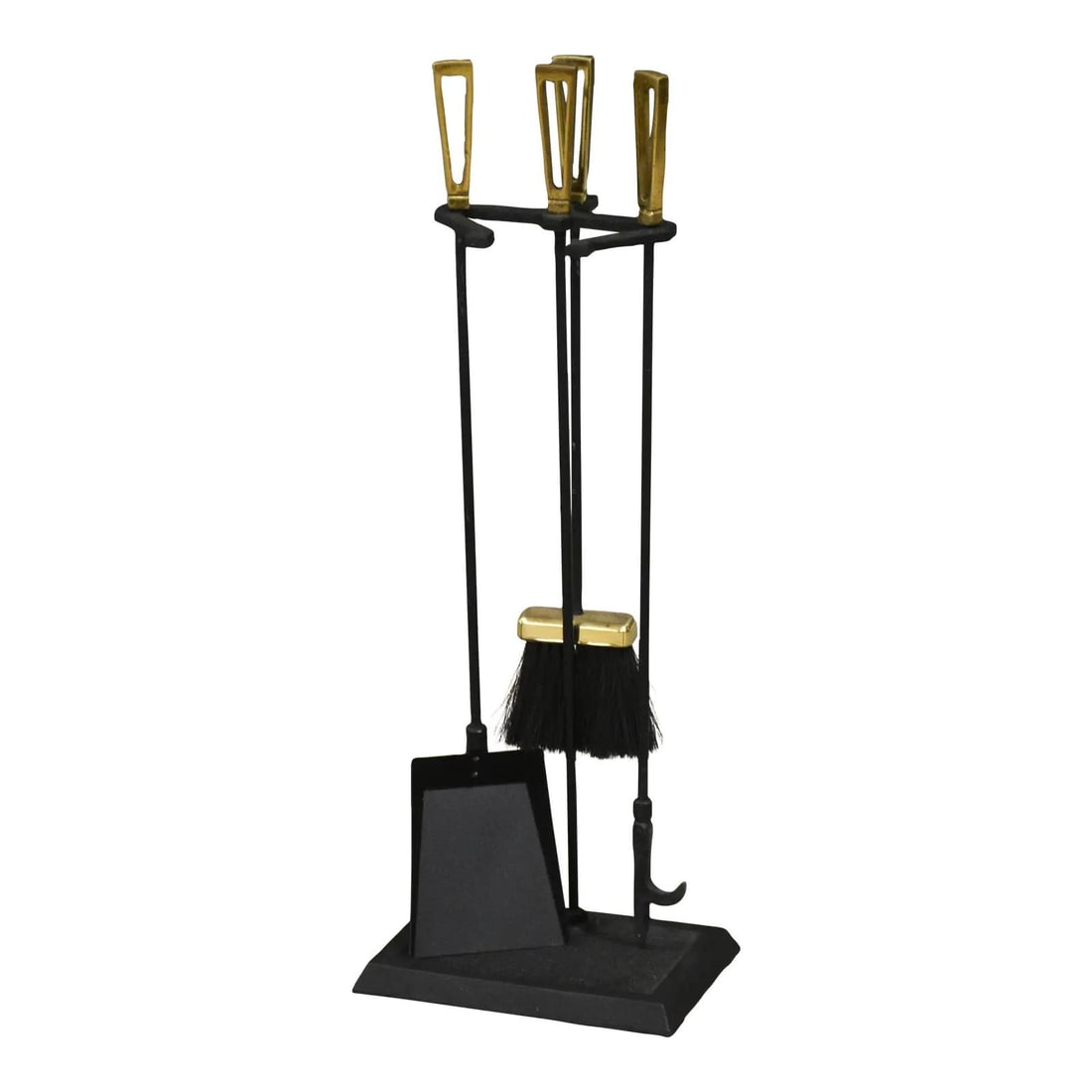 Mid Century Modern Metal Fireplace Tools Set in the Style of Donald Deskey: Mid Century Modern Metal Fireplace Tools Set in the Style of Donald Deskey This mid-century modern fireplace tool set, dating to the 1960s, is crafted in the style of Donald Deskey. Made in the USA, t