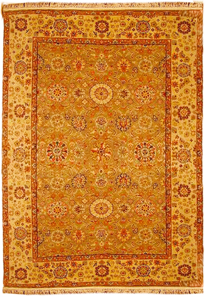 Handmade 4'2" x 6' Tan Brown Jaipour 13/13 Quality Wool Rug: Handmade 4'2" x 6' Tan Brown Jaipour 13/13 Quality Wool Rug Free continental US Shipping Enhance your home's decor with the exquisite 4' 2" x 6' Tan Brown Jaipour 13/13 Quality Rug. This hand-knotted 