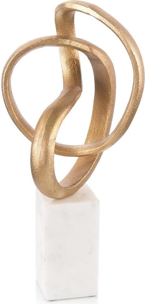 John-Richard Gold Marble Sculpture Contemporary 17H x 7W x 7D: John-Richard Gold Marble Sculpture Contemporary 17H x 7W x 7D This exquisite gold and marble masterpiece adds a touch of elegance to any timeless space. Crafted in a contemporary style, it features a 