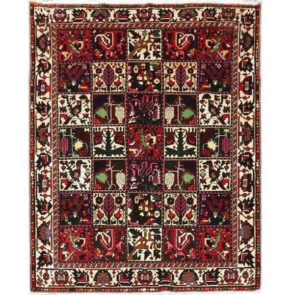 Persian Bakhtiari Hand-Knotted Wool Rug 5'3 x 6'8 Garden Motif (1 of 6)