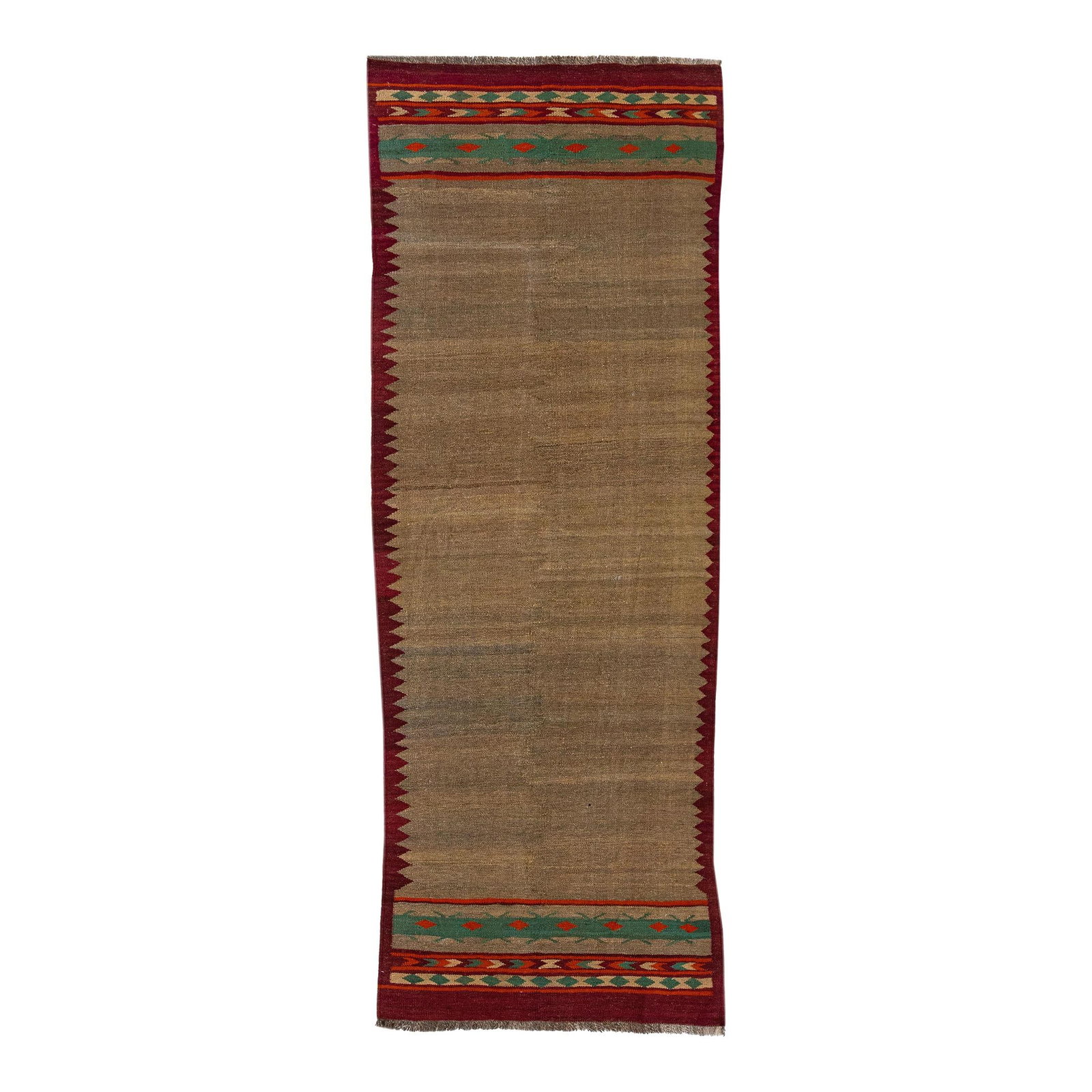 Modern Kilim Handmade Wool Runner Multicolor Geometric Design 3'2 x 9'2 (1 of 7)