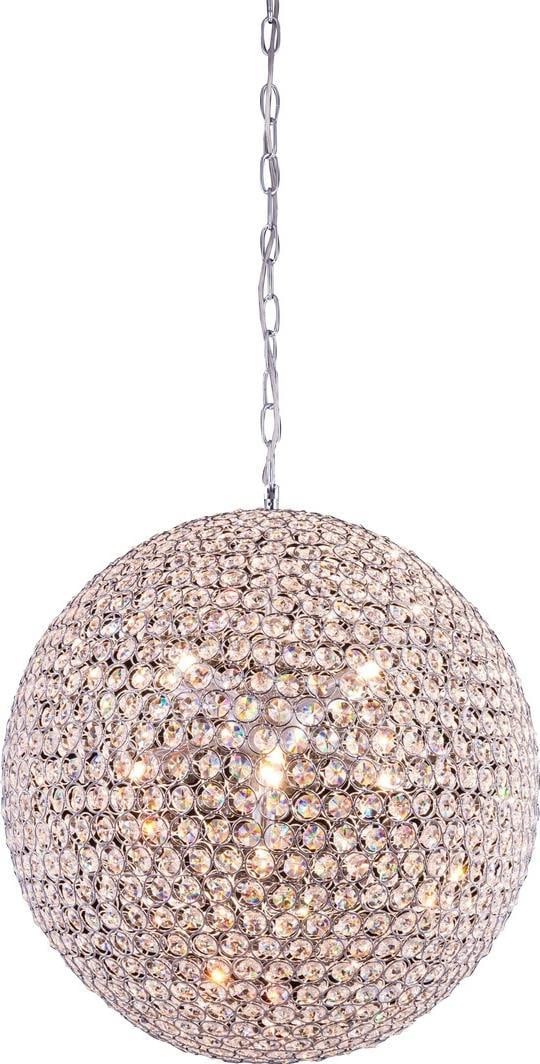 Elegant Lighting Cabaret Chrome Pendant Light 9-Bulb Contemporary Design: Elegant Lighting Cabaret Chrome Pendant Light 9-Bulb Contemporary Design Illuminate your space with the Elegant Cabaret Chrome Pendant Light, a stunning addition to any contemporary decor. This 9-ligh